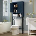 Over The Toilet Storage Cabinet, Over Toilet Storage with Door Above The Toilet Cabinet Freestanding Space Saver Behind Toilet Bathroom Organizer Over Toilet Bathroom Organizer, Ultramarine - Image 4