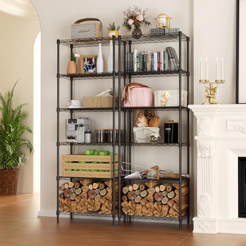 SINGAYE 6 Metal Shelves Wire Shelving Storage Shelf Adjustable Unit Pantry - Image 2
