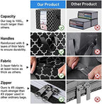 Storage Bags 6 Pack 100L Clothes Organization and Storage Containers | Large Blanket for Comforters,Bedding, Foldable Organizer with Reinforced Handle, Clear Window, Sturdy Zippers, Black - Image 5