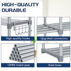 Mavivegue 9 Tiers Tall Shoe Organizer - Vertical Shoe Shelf for 50-55 Pairs, Stackable Racks for Entryway, Closet, Garage - Grey - Image 6