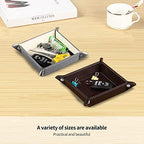 YAPISHI Valet Tray Leather Catchall Jewelry Tray Dice Box Bedside Tray Key Phone Coin Change Watches and Candy Holder Sundries Entryway Tray - Image 6