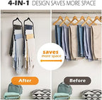 Velvet Pant Clothes Hanger Space Saving Non Slip Hanger Jean Slack Hangers | Multiple Velvet Hanger Closet Organizer Storage and Organization for Jeans,Scarf,Tie(Black,3) - Image 2