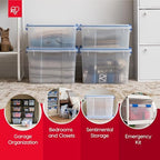 IRIS USA 3-Pack 16 Qt Storage Bins with Gasket Lids, Clear/Blue - Image 3