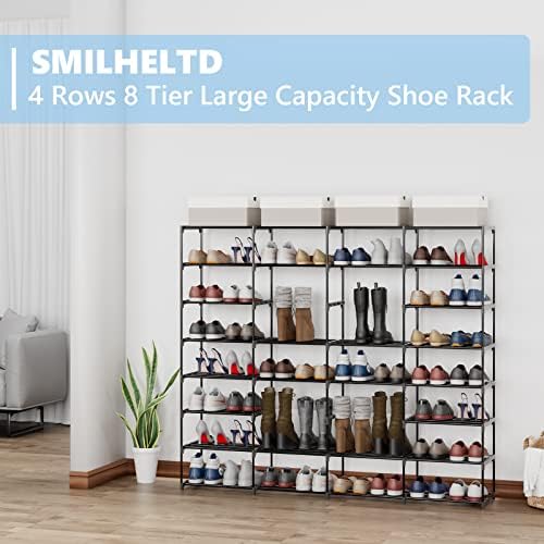 SMILHELTD Large Shoe Rack 4 Row 8 Tier for Entryway Holds 64 Pairs - Image 4