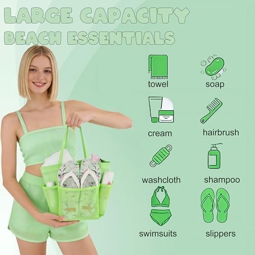 Mesh Shower Caddy Portable - 9 Pockets, Shower Bag for Dorm Room Camping - Image 7
