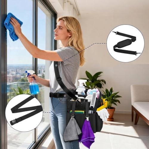 Ytonet Large Cleaning Bag, Adjustable Cleaning Caddy for Cleaning Supplies - Image 2