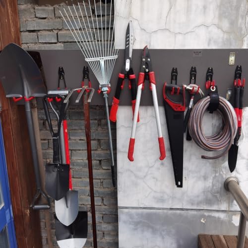 3-H Heavy Duty Garage Wall Hooks 20 Pack, Anti-Slip PVC Coating Wall Mount Garage Storage Utility Hooks, Heavy Load Organizer for Ladders, Yard Tools, Shovel, Weed Eater, Hoses & Bulk Items,Red - Image 4