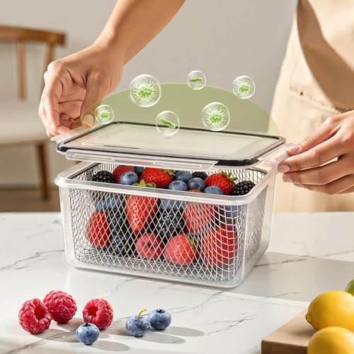 5 PCS Large Fruit storage Containers for Fridge Food Storage Containers - Image 3