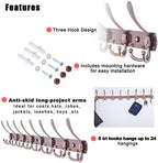 Dseap Coat Rack Wall Mount - 29.5” Long 8-Tri-Hooks Heavy Duty Coat Hanger Rail Wall Hooks for Hanging Coats Hats Clothing Clothes Purse Mudroom Entryway, Red Antique Copper - Image 7