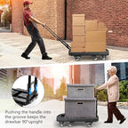 Voipvvii Folding Hand Truck 500lbs, Portable Heavy Duty Dolly Cart, 6 Wheels Collapsible Luggage Cart with 2 Elastic Ropes - Compact Trolley Cart for Easy Moving - Ideal Hand Cart for Travel and More - Image 6