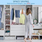 12 Pack Space Saving Hangers for Clothes, Sturdy Metal Hangers Heavy Duty | Magic Clothes Space Saver Hanger Organizer with 360° Swivel Hook, Closet Organizers and Storage Dorm Room Essentials Silver - Image 5