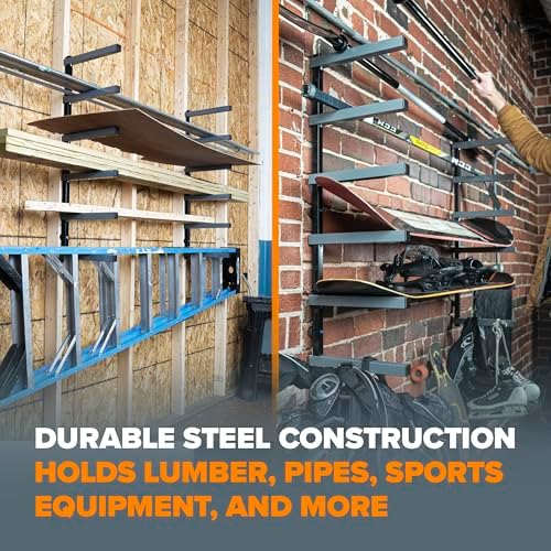 BORA Wood Rack, 6-Level Wall Mount Lumber Storage Rack for Wood Storage - Image 6