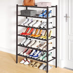 Smiry Bamboo Shoe Rack, 12 Vertical Slats, 6 Tier - 26.8" Wide, Brown by Smiry