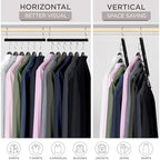 MORALVE Space Saving Hangers for Closet – 4 Pack European Beechwood 6-Tier Shirt Organizer with 360° Swivel Hook – Collapsible Clothes Hanger for Closet Organization (Hangers Not Included) - Image 4