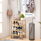 viewcare Small Shoe Rack, 6-Tier Shoe Shelf for Entryway, Bamboo Wood Shoe Rack for Closet & Hallway, Long 17.2IN | Beautiful | Functional | Sturdy | Durable - Image 2