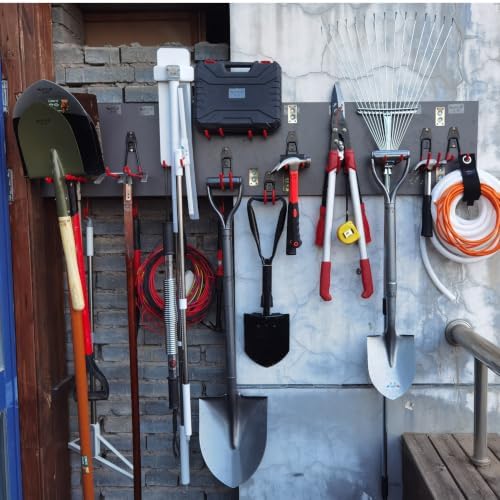 3-H Heavy Duty Garage Wall Hooks 20 Pack, Anti-Slip PVC Coating Wall Mount Garage Storage Utility Hooks, Heavy Load Organizer for Ladders, Yard Tools, Shovel, Weed Eater, Hoses & Bulk Items,Red - Image 6