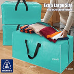 Cosy Family 8 Pack Heavy Duty Extra Large Moving Bags with Backpack Straps - Strong Handles & Zippers, Storage Totes For Space Saving, Fold Flat, Alternative to Moving Box, Aquamarine - Image 6