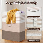 WOWBOX 2 Pack Laundry Baskets, Collapsible Dirty Clothes Laundry Hampers - Image 3
