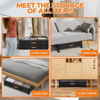 Under Bed Storage with Wheels,2-Pack Under Bed Storage Containers with Clear Lids,XXL Large Under the Bed Storage Organizer Bins With Handles,Space Saving Design for Clothes,Shoes,Books-Black - Image 6