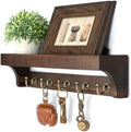 Rebee Vision Acacia Wood Key Holder Wall Mount for Home Decor, Dark Brown by REBEEVISION