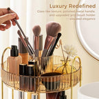360° Rotating Makeup Organizer, Upgraded 3 Tier Skincare Perfume Organizers for Women, Bathroom Organizer Countertop, Clear Cosmetic Dresser Organizer with Makeup Brush Holder, Sink&Counter(Amber) - Image 4