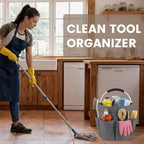 Cleaning Caddy with Handle, 17L Cleaning Supplies Organizer, Grey - Image 3