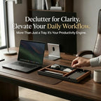 Magnetic Modular Desk Organizer & EDC Valet Tray — Your Order Freely Defined — Metal & Solid Walnut Catchall Tray for Nightstand, Entryway, Desk — Modern Catch-All for Watch Phone Glasses - Image 3