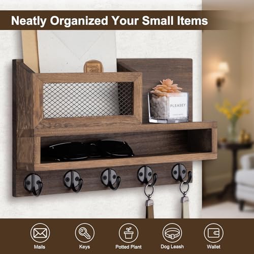Key Holder for Wall, Mail Organizer with Storage Compartment - Image 7