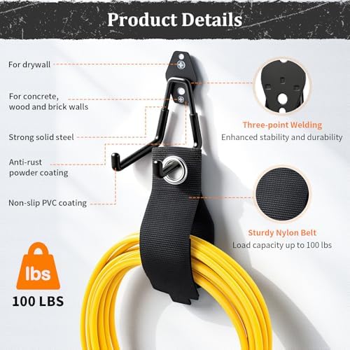 Housolution Steel Garage Hooks - 30Pack Anti-Slip Coating, Black - Image 4