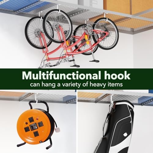 Thickened Bike Hooks for Garage Ceiling Rack,S Hooks for Hanging Bike,White - Image 6