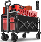 Collapsible Wagon Cart with Wheels Foldable, Compact Folding Utility Wagon by YOLLBERLifeStudio