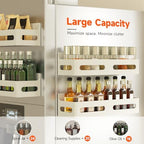 Sevenblue 4-Pack Magnetic Spice Rack for Refrigerator with Hooks, White - Image 4