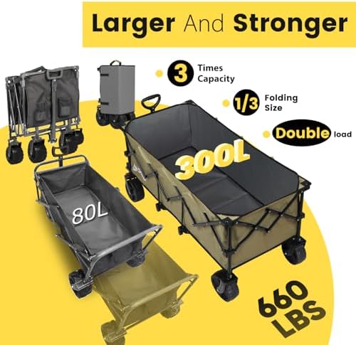 Sekey 300L Extended Collapsible Wagon, 660 lb Capacity, 48 in Long - Image 2