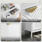 Shoe Cabinet with 2 Flip Drawers, Narrow Entryway Rack, White - Image 6