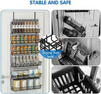 JKsmart 6-Tier Spice Rack Organizer with Door Hook, Wall Mounted & Over the Door Spice Racks for Kitchen Pantry Door Cabinet, Two Size, Large Capacity, Black - Image 4