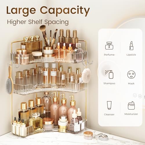 Corner Bathroom Counter Organizer 3-Tier Bathroom Organizer - Image 4