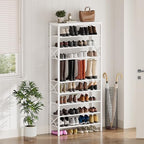 YATINEY 10 Tier Shoe Rack, Large Capacity Shoe Storage Organizer Holds 40 Pairs, Sturdy and Stable, for Entryway, Hallway, Closet, Dorm Room, White SS10WW - Image 2