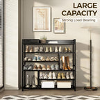 Bamworld Shoe Rack for Front Door Entrance Bamboo Shoe Organizer with Storage Box Free Standing Shoe Cabinet Shoe Storage Shelf for Entryway, Closet and Doorway (Black) - Image 5