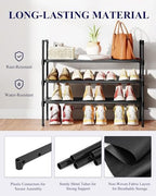 Kitsure Shoe Rack for Closet, Shoe Organizer, 27.6" Wide - 3 Tier, Black | Shoe Storage for Closet, Entryway, Space-Saving Shoe Shelf with Side Handle, Closet Organizer - Image 6