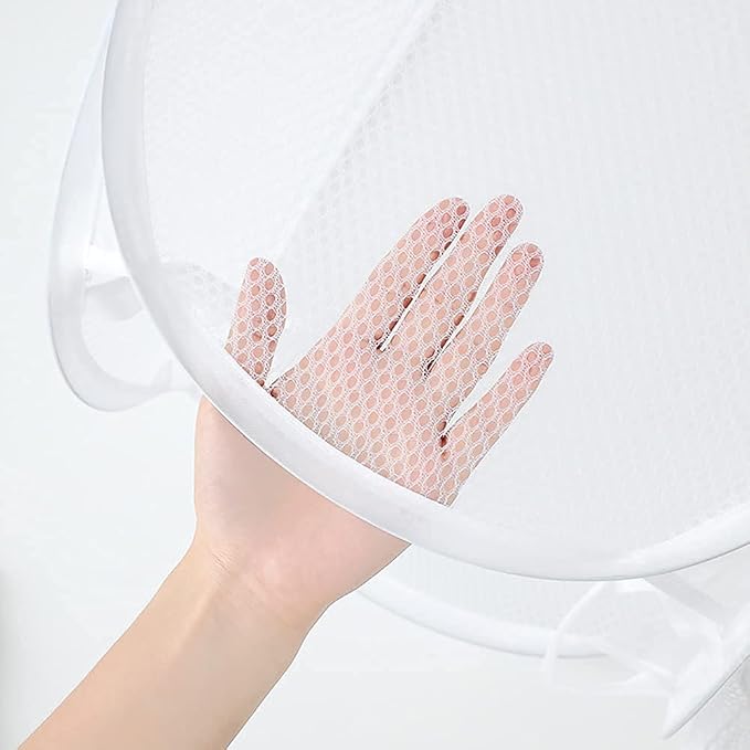 Pop up Laundry Hamper, Portable Foldable Mesh Clothes Hamper for Kids Room, College Dorm or Travel, Collapsible Laundry Basket for Storage, White - Image 4