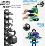 4 Pack Hat Organizer Hat Hook for Wall,Hold up to 40 Hats,Hat Holder with Strong Adhesive and Screws,Cap Holder Hat Hangers for Wall Closet Door and Bedroom(B-Black,4pcs) - Image 3
