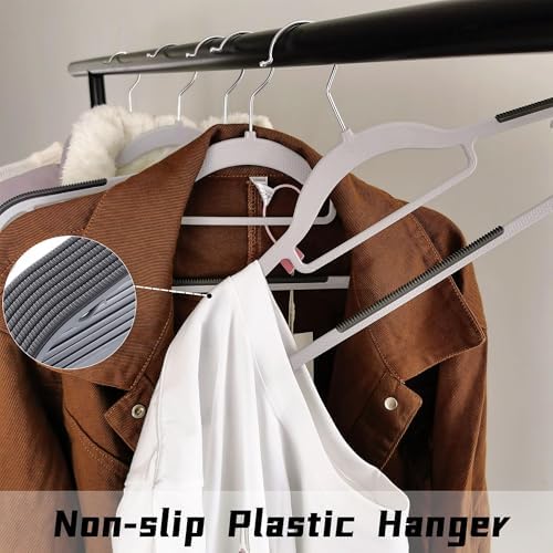 Plastic Clothes Hangers 30 Pack, Slim Space Saving Hangers with Anti-Slip Grip, 16.5 Inch Non Slip Coat Hangers with 360° Swivel Hooks for Shirts, Pants, Jackets & Closet Organization - Image 4