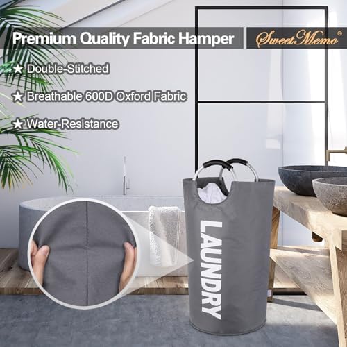 Large Laundry Basket, Laundry Hamper Bag with Handles, 95L Dark Grey - Image 6