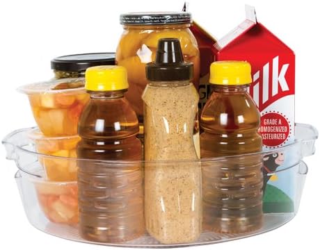 Kitchen Spaces Large Lazy Susan Organizer Bin, Pantry Rack or Deep Cabinet Turntable Shelf Storage, High Sides to Prevent Spills, BPA-Free Plastic, Clear and Sturdy with Full Spin - Image 2