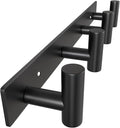 VAEHOLD Hat and Coat Wall Mount Rack - 4 Hooks for Robes, Bags, Keys, and Towels - Bathroom Towel Hanger Organizer -Black by VAEHOLD