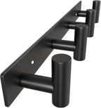 VAEHOLD Hat and Coat Wall Mount Rack - 4 Hooks for Robes, Bags, Keys, and Towels - Bathroom Towel Hanger Organizer -Black by VAEHOLD