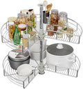 YITAHOME 31-Inch Kidney Shaped Chrome Pie Cut 2-Shelf Lazy Susan Corner by YITAHOME