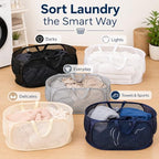 5 Pack Collapsible Pop Up Mesh Laundry Baskets with Handles - Image 2