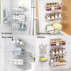 Liuoud 10 Pack Shower Caddy for Inside Shower Silver Bathroom Storage Decor - Image 3