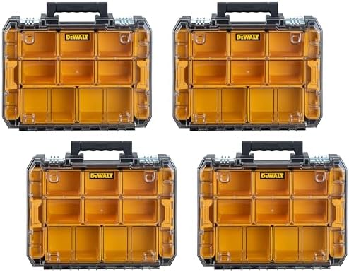 DEWALT TSTAK Tool Organizer,Small Parts and Screw Organizer Tool Box with Removable Compartments,(DWST17805),(Pack of 4) by Unknown